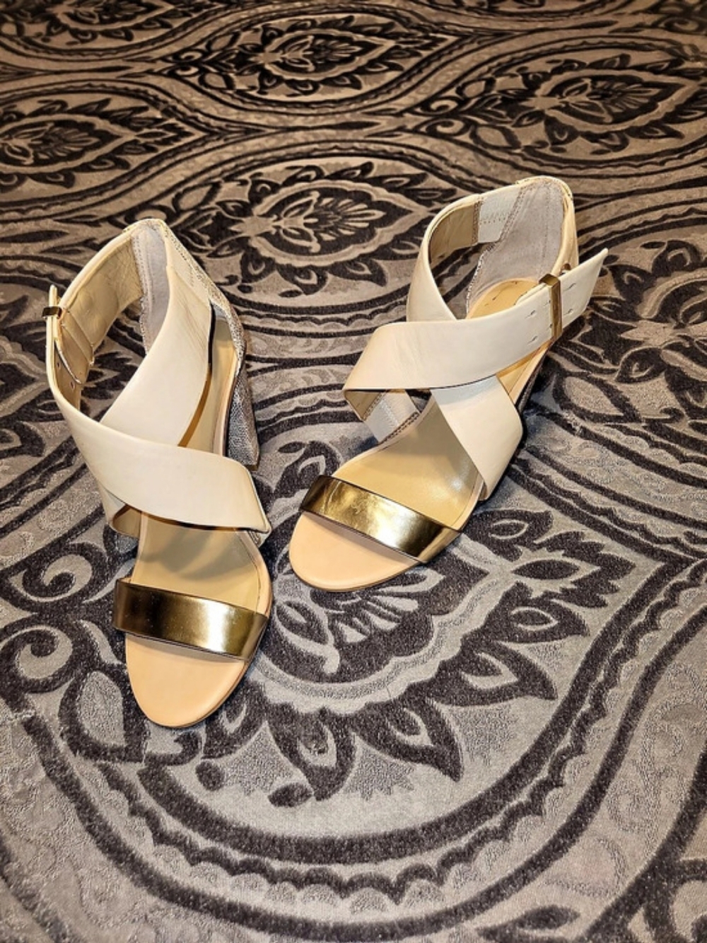 Anne Klein Snake Print Sandals